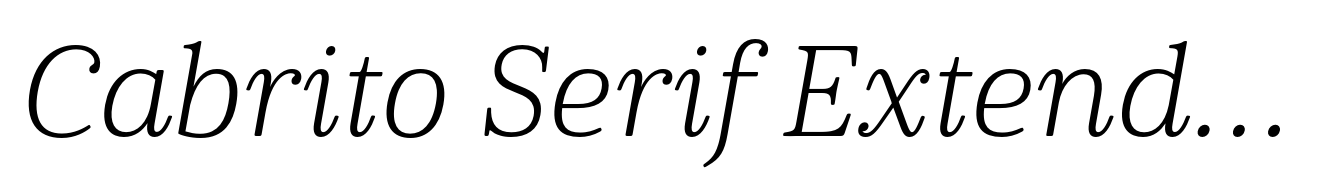 Cabrito Serif Extended Light Italic